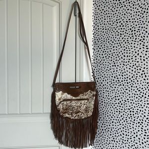 Genuine Leather Brazilian Fringe Cowhide Clutch/Shoulder Purse
